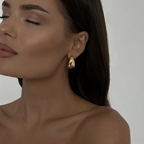 Серьги капля золотистые mini