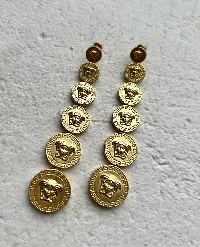 Серьги монеты золотистые