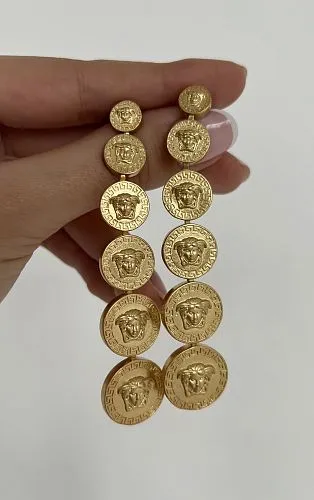 Серьги монеты золотистые